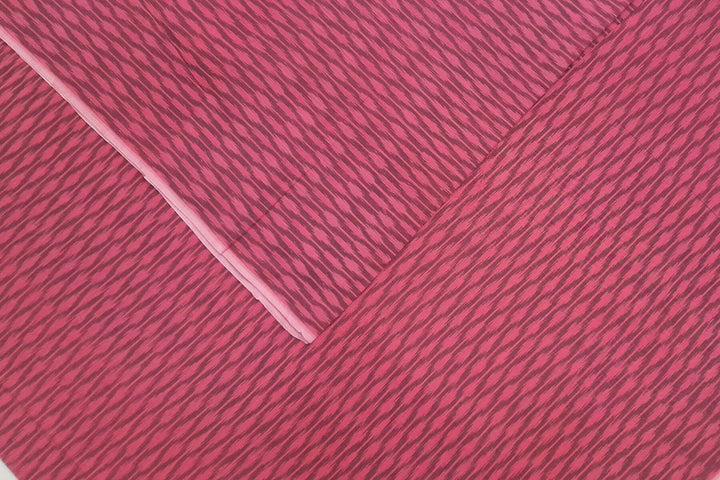 Handwoven ikat  pure cotton fabric in rust colour