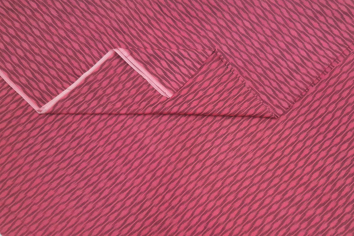 Handwoven ikat  pure cotton fabric in rust colour