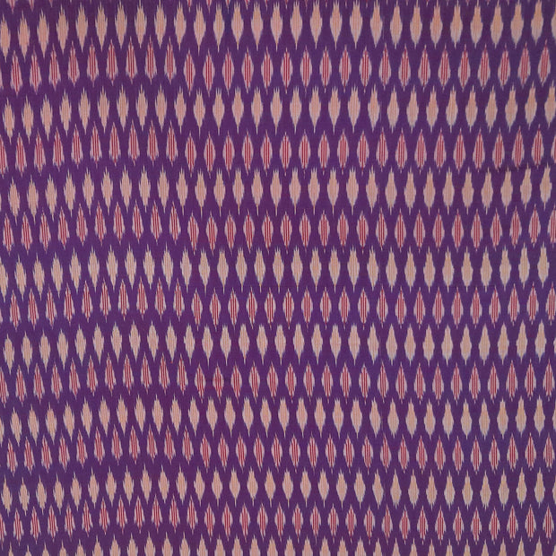 Handwoven ikat  pure cotton fabric in purple