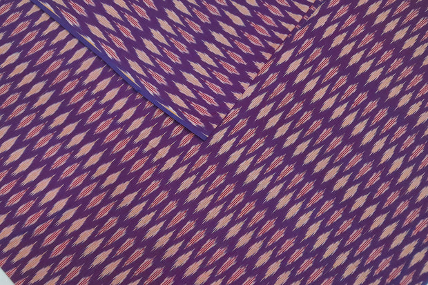Handwoven ikat  pure cotton fabric in purple