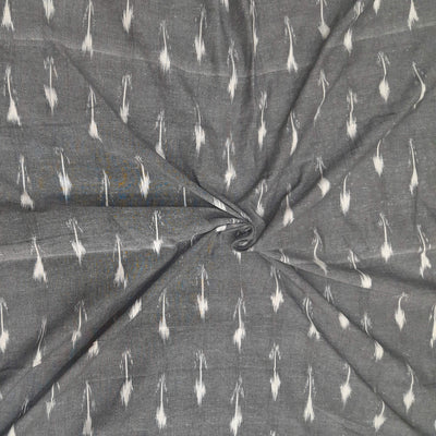 Handwoven ikat  pure cotton fabric in grey