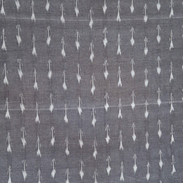 Handwoven ikat  pure cotton fabric in grey