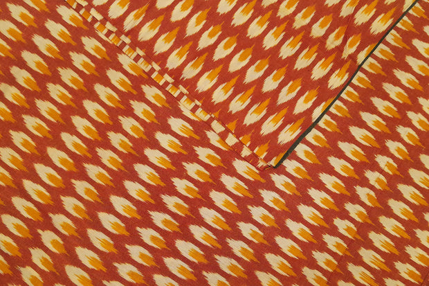Handwoven ikat  pure cotton fabric in brown