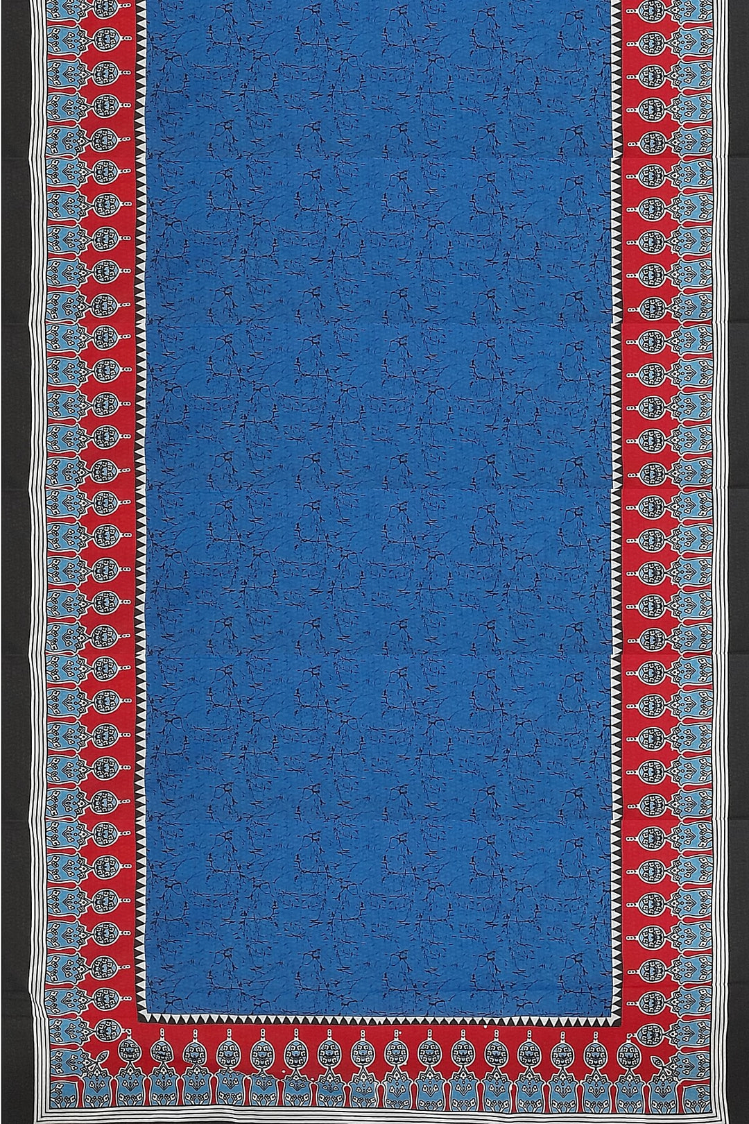 Jaipur mul cotton saree  in blue with branched pattern