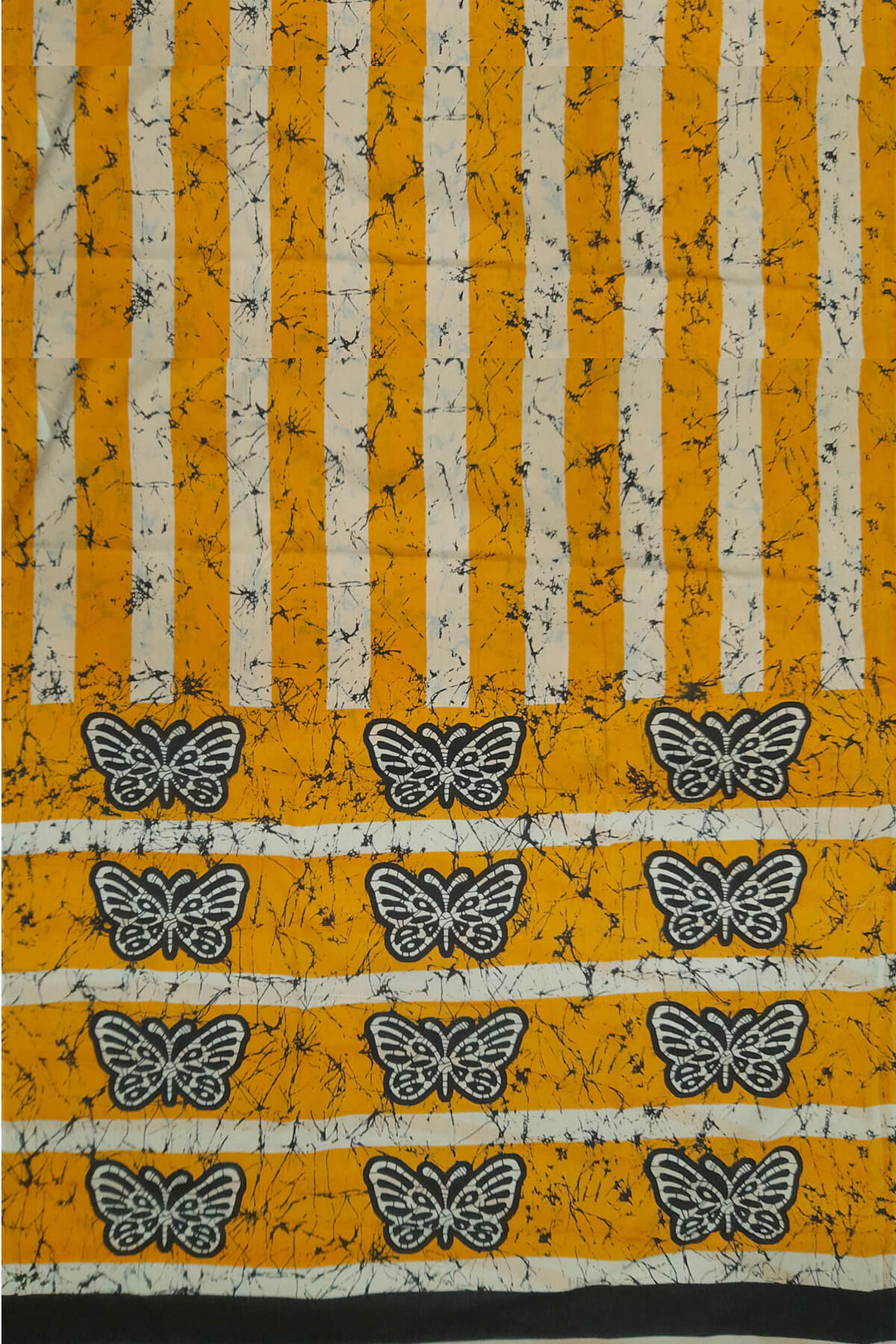 Jaipur mul cotton saree  in yellow with shibori print