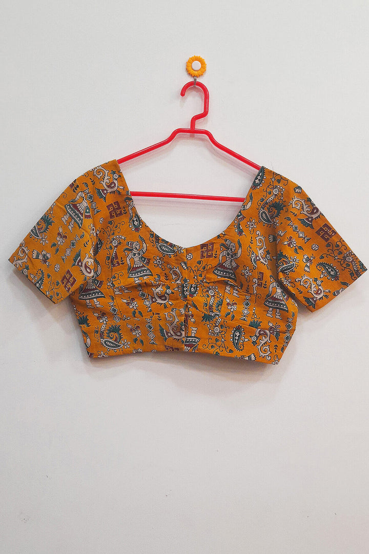 Kalamkari cotton blouse- doll design