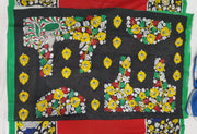 Hand painted  kalamkari pure cotton saree in  red with big border