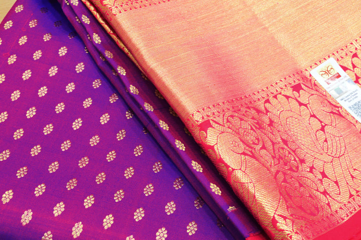 Handwoven Kanchi pure silk  lehenga & blouse material with zari border