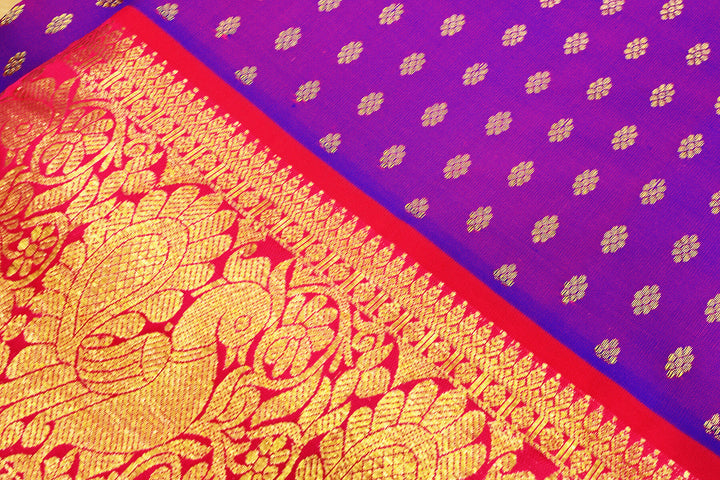 Handwoven Kanchi pure silk  lehenga & blouse material with zari border