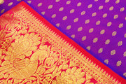 Handwoven Kanchi pure silk  lehenga & blouse material with zari border