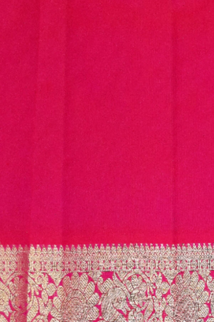 Handwoven Kanchi pure silk  lehenga & blouse material with zari border