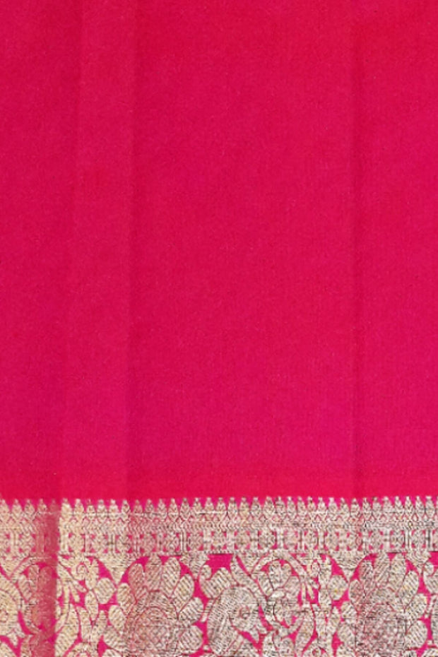 Handwoven Kanchi pure silk  lehenga & blouse material with zari border