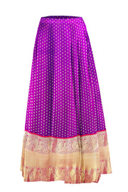 Handwoven Kanchi pure silk  lehenga & blouse material with zari border