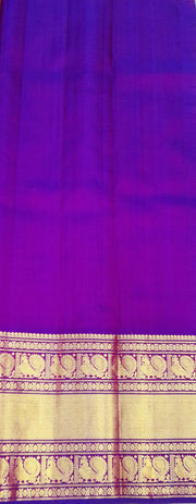 Handwoven Kanchi pure silk lehenga material in pink with zari border