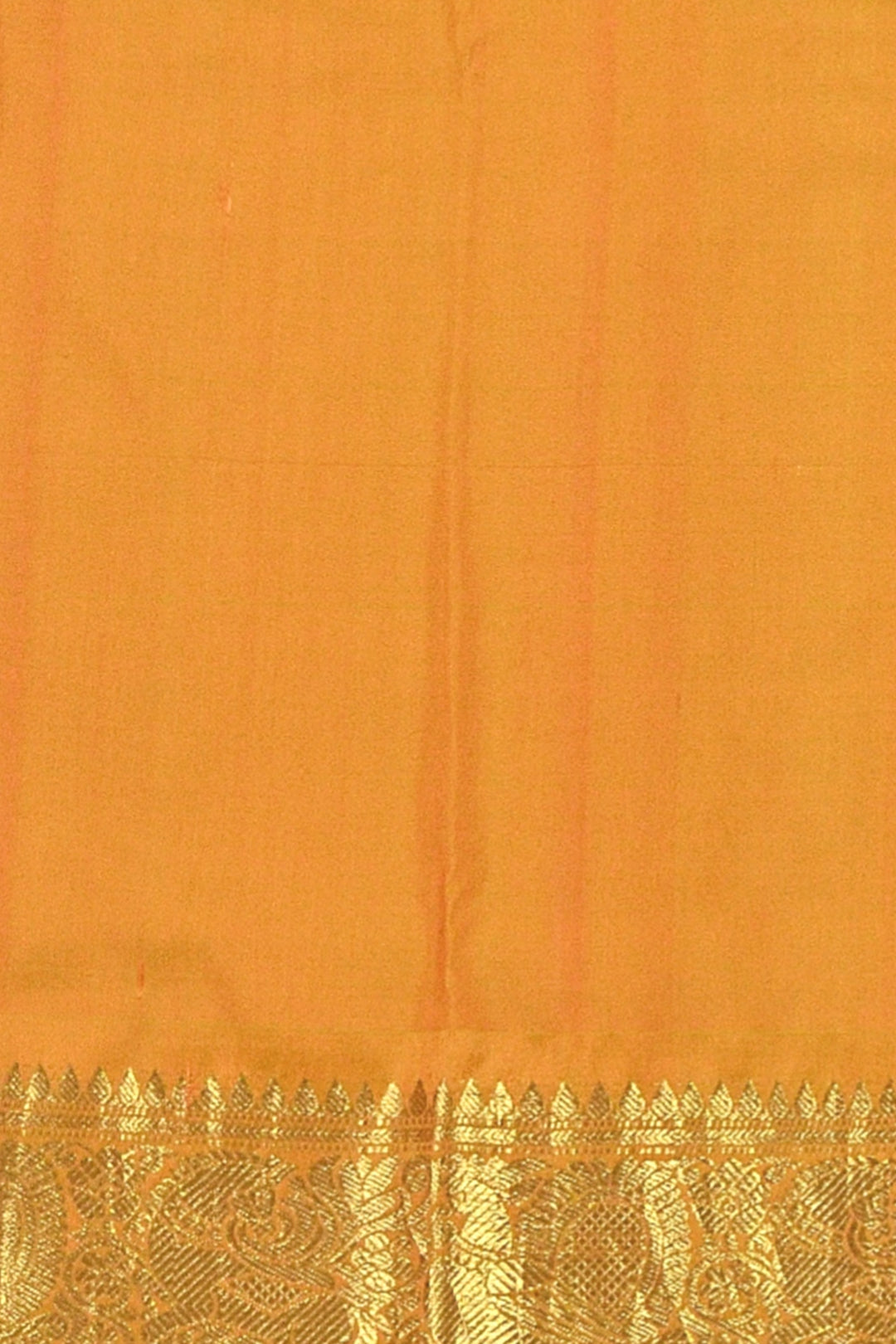 Kanchi pure silk pure zari saree with elephant & bead motif in gold and silver