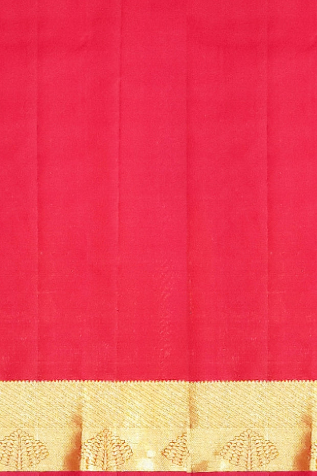 Kanchi silk brocade saree  in  red  & gold