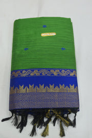 Handloom Kanchi  silk cotton saree in  green
