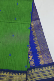 Handloom Kanchi  silk cotton saree in  green