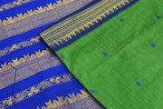 Handloom Kanchi  silk cotton saree in  green