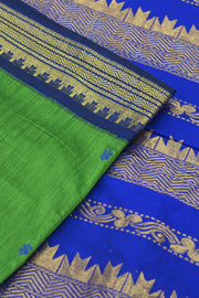 Handloom Kanchi  silk cotton saree in  green