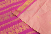 Handloom Kanchi silk cotton saree in peach