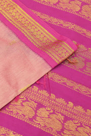 Handloom Kanchi silk cotton saree in peach