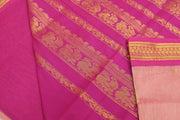 Handloom Kanchi silk cotton saree in peach