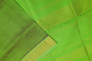 Handloom Kanchi silk cotton saree in double shaded green