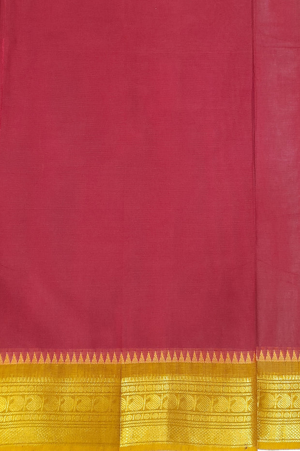 Kanchi pure cotton saree in maroon with small buttis