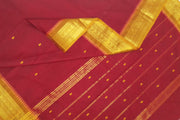 Kanchi pure cotton saree in maroon with small buttis