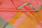 Handloom Mangalgiri silk cotton saree in peach