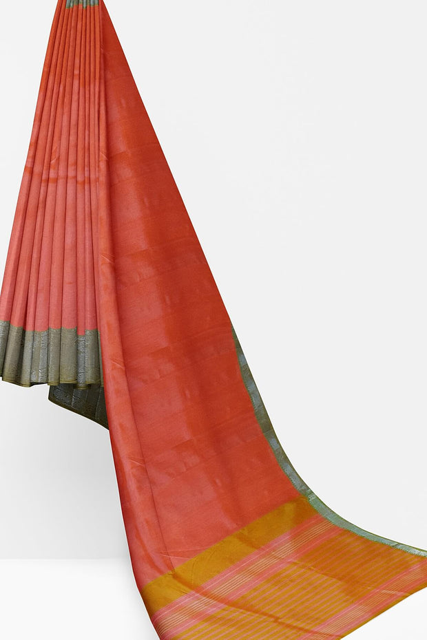 Handloom Mangalgiri silk cotton saree in peach
