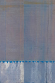 Handloom Mangalgiri silk cotton saree in peach with striped pallu