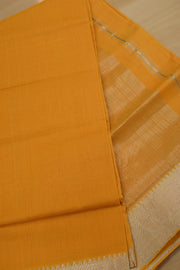 Handloom Mangalgiri pure cotton saree in mustard