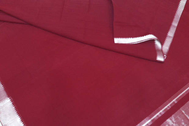 Handloom Mangalgiri pure cotton saree in maroon