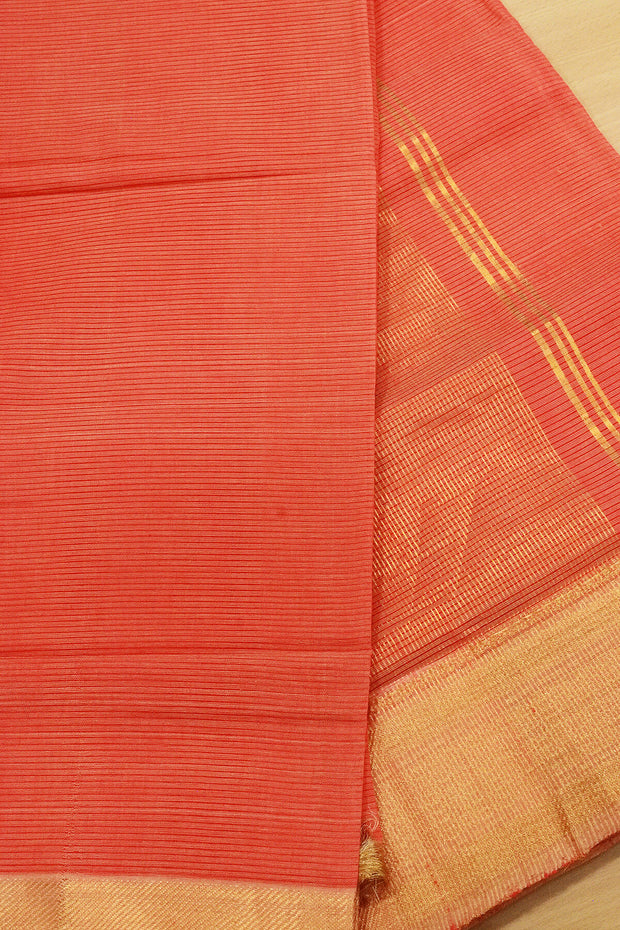 Handloom Mangalgiri pure cotton saree in peach