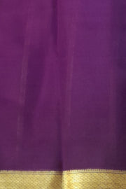 Mysore  crepe  silk saree in  blue  with contrast pallu in purple