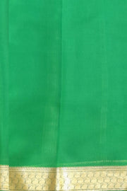 Mysore  crepe pure  silk saree in pink  with contrast pallu in green