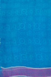 Floral printed pure silk organza saree in blue
