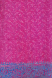 Floral printed pure silk organza saree in purple