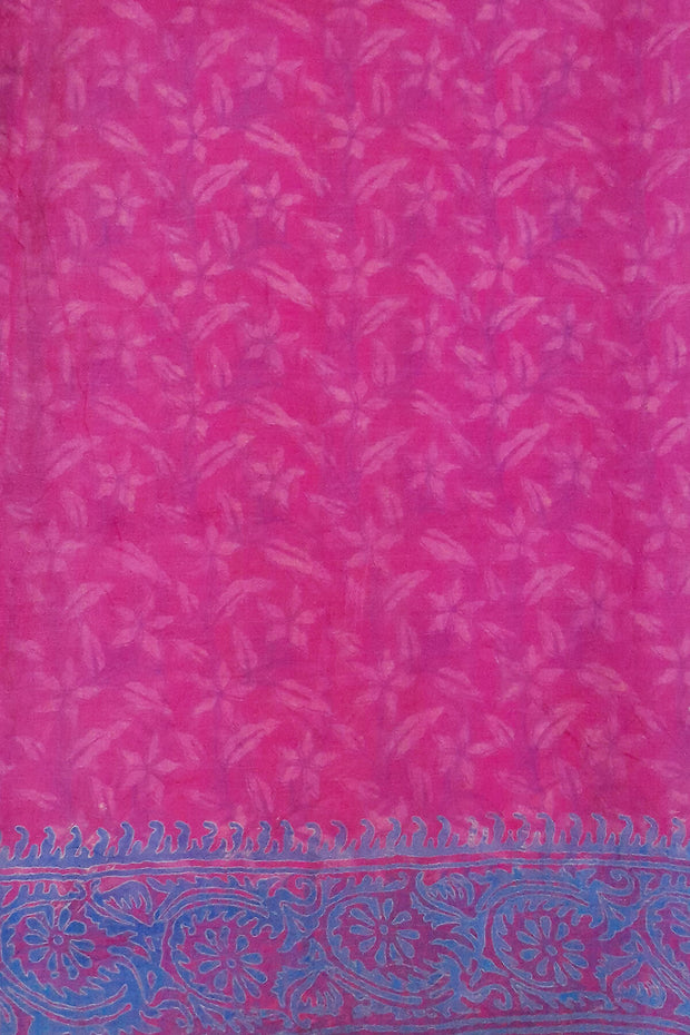 Floral printed pure silk organza saree in purple