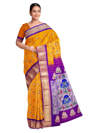 Paithani pure silk brocade  saree with elephant & peacock motifs
