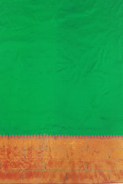 Paithani pure silk saree in green with small buttis all over the body