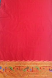 Paithani pure silk saree in sky blue  with small buttis all over the body and with colourful parrot &  peacock  motifs in  pallu.