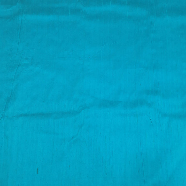 Pure silk fabric (in dupion finish)  in aqua blue