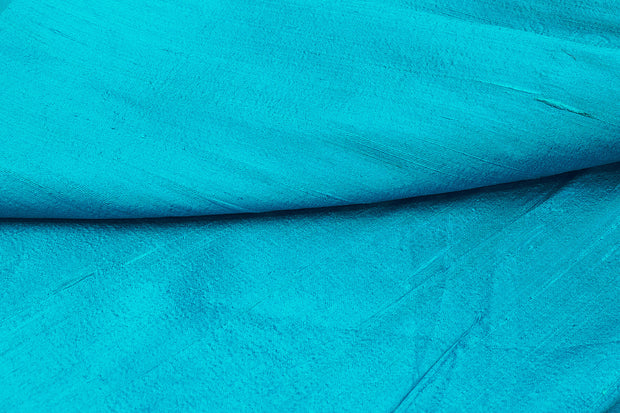 Pure silk fabric (in dupion finish)  in aqua blue