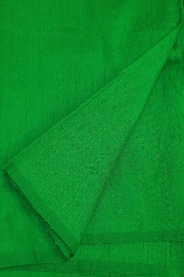 Pure silk fabric (in dupion finish)  in green