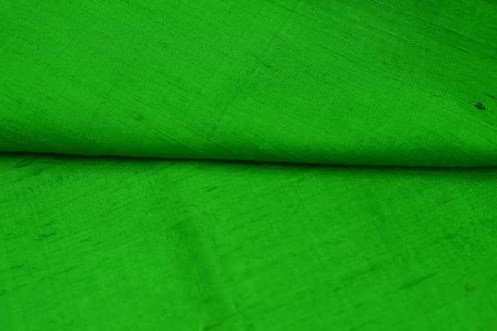 Pure silk fabric (in dupion finish)  in green