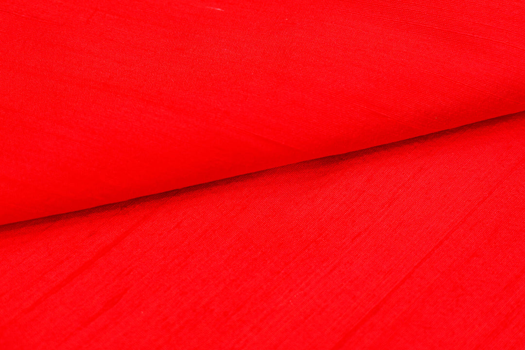 Pure silk fabric (in dupion finish)  in Red