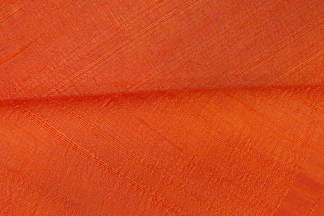 Pure silk fabric (in dupion finish)  in orange